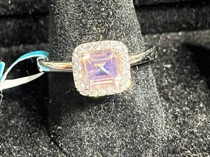 Sterling Silver Ring - Morganite CZ Size 8 - $208 retail tag