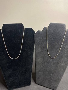 Sterling Silver Necklace Pair - Koreana 925 Two-Tone - 1.83 grams