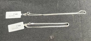 Sterling Silver Necklaces - 925 Italian Bismark & Box D-cut 2-Piece Set - $95 & $85 retail tags