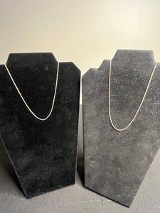 Sterling Silver Necklace Pair - Koreana 925 16in (Lot of 2) - $130 retail tag each