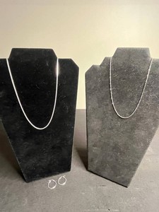 Sterling Silver Jewelry - Chain Necklaces & Hoop Earrings (Lot of 3)