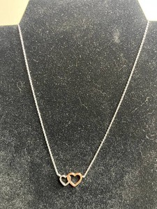 Sterling Silver Heart Necklace - Natural Diamond 0.04 CTTW - $175 retail tag