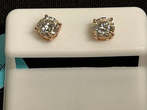 Moissanite Stud Earrings - Sterling Silver 1.60 CTW VVS D Color - $599 retail tag