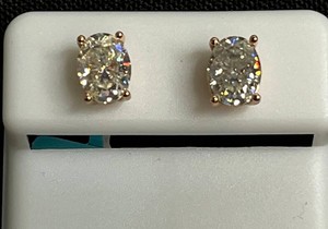 Moissanite Stud Earrings - Sterling Silver 3.00 CTW VVS D Color