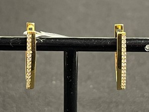 Moissanite Earrings - Sterling Silver 925 Gold-Tone Drop Pair