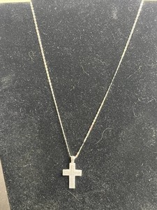 Cross Necklace - Sterling Silver & Moissanite