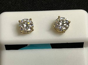 Moissanite Stud Earrings - Sterling Silver 1.60 CTW - $599 retail tag