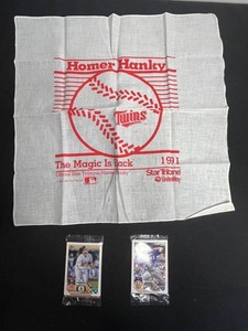 Baseball Memorabilia Mixed Lot - 1991 Twins Homer Hanky & Unopened Topps Cards