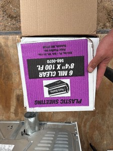 Roll of plastic sheeting