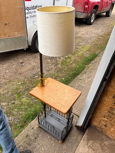 Side table with built in lamp