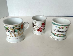 Trio of Antique Shaving Mugs