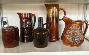 Group of Vintage Rockingham and Other Stoneware