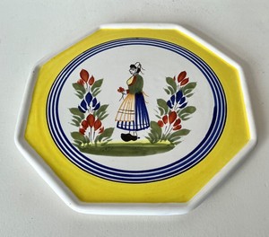 Vintage Quimper Octagon Plate