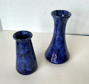 Pair of Vintage Brush McCoy Blue Onyx Vases
