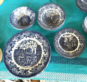 Mixed Group of English Blue  White China