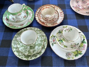 Group of English 3 Piece Tea Cup Sets #1