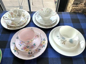 Group of English 3 Piece Tea Cup Sets #2