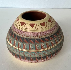 Davis Willie Colorful Navajo Seed Pot