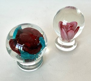 Pair of Art Glass Paperweights #4