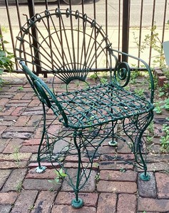 Pair of Antique Victorian Wirework Garden Chairs