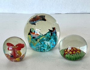 Trio of Art Glass Paperweights #8