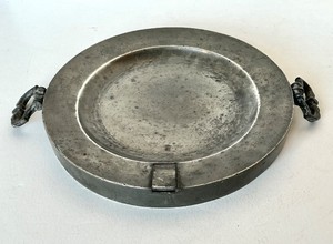 Antique Pewter Warming Plate