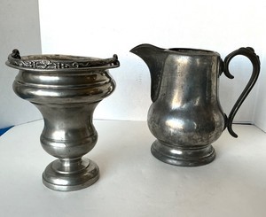 Antique Pewter Pitcher and Wine Cooler