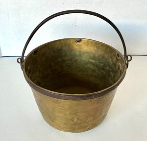 Antique Hammered Brass Bucket