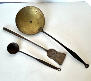 Trio of Antique Fireplace Utensils