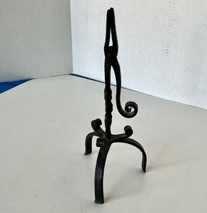 Antique Hand Wrought Iron Rush Light Holder