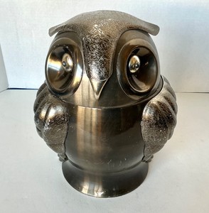 Vintage Seymour Mann Pewtertone Owl Champagne Bucket