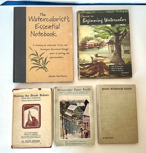 Group of 5 Vintage Books on Watercolor Painting