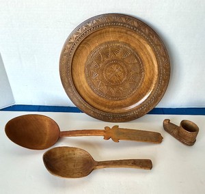 Group of Vintage Carved Woodenware
