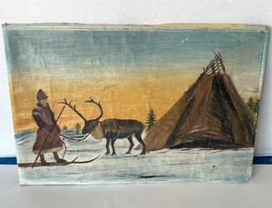 Sami Reindeer Camp Painting (Unframed)