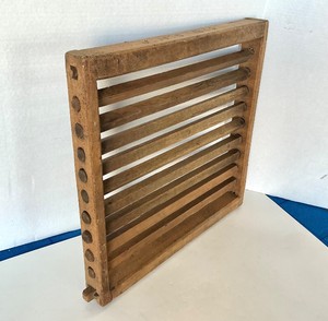 Antique Scandinavian Rolling Slat Washboard ()