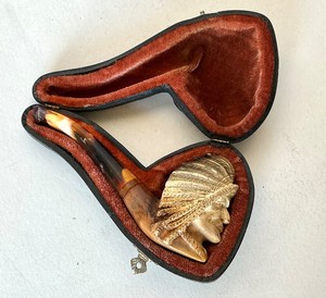 Antique Meerschaum Indian Chief Portrait Pipe
