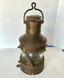 Antique English Brass and Copper Ships Lantern