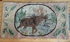 Pair of Antique Hooked Rugs