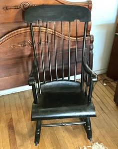 Pair of Antique Spindle Back Rocking Chairs