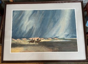 Fine Peter Hurd Serigraph Running Before the Storm
