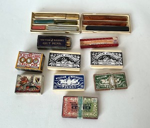 Group of Boxed Pen Nibs and Sealing Wax