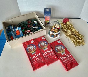 Vintage Christmas Snow Globe and Ornaments