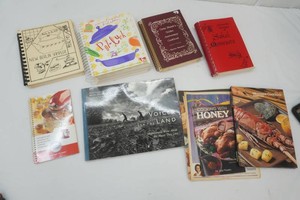 group of vintage recipe books