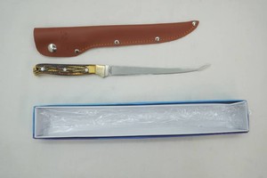 NIP filet knife with leather sheath