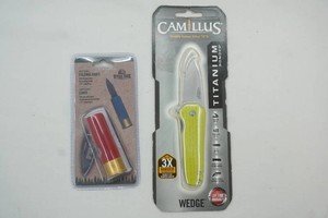 NIP Rivers Edge shot shell folding knife, Camillus Wedge folding blade knife