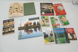 group of Golf books, magazines, and an autographed Hazeltine National by Tom Lehman