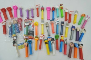 Pez containers, large lot, Disney, Super Heroes, one new in pkg.