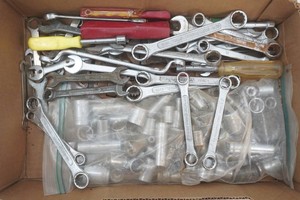 assortment of wrenches and sockets US and Italy made