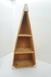 Canoe style wooden shelf, 47