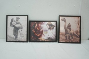 Picture lot, dinosaur, mermaid, religious